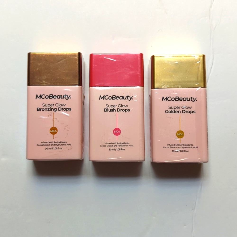 MCoBEAUTY SUPER GLOW Trio (3) Bronzing, Blush, Golden NWT Sealed